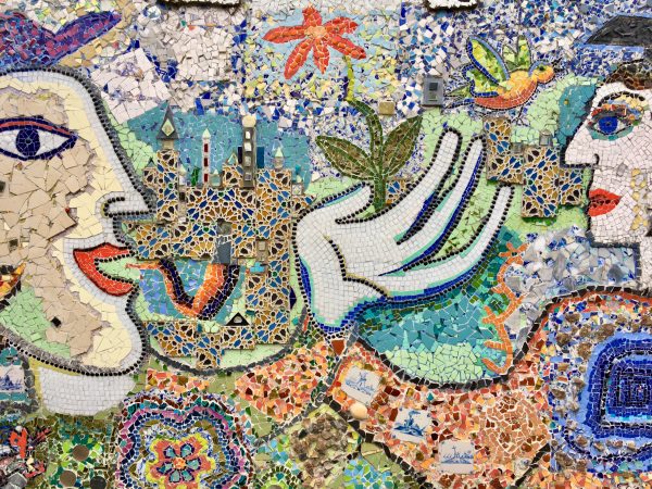 Mosaic of two people